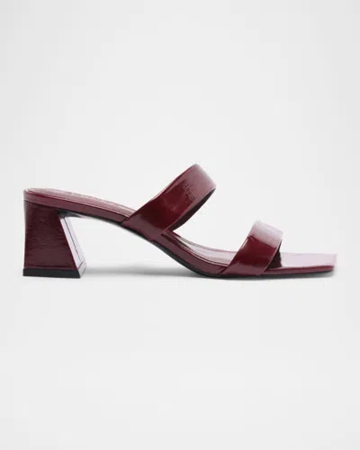 Schutz Chantal Patent Two-band Slide Sandals