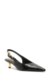 Schutz Ciara Croco Kitten Slingback Pumps In Black