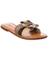Schutz Cinna Woven Buckle Flat Slide Sandals