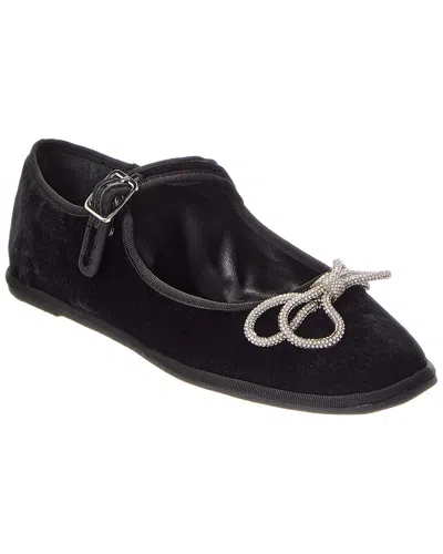 Schutz Clarissa Lace Velvet Ballet Flat In Black