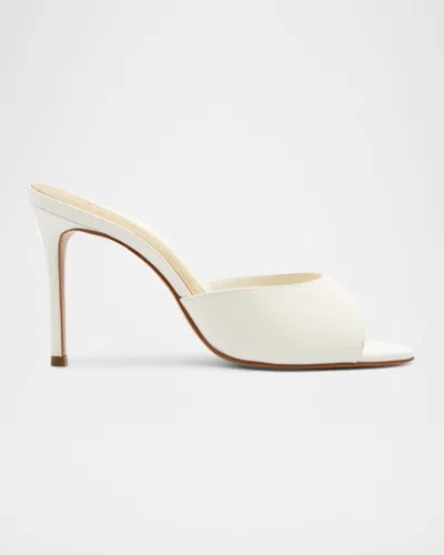 Schutz Cloe Calfskin Stiletto Slide Sandals In White