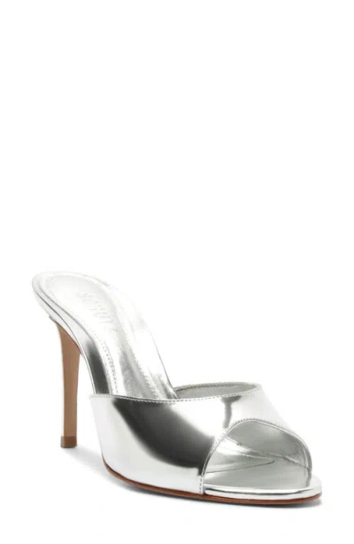 Schutz Cloe Slide Sandal In Silver