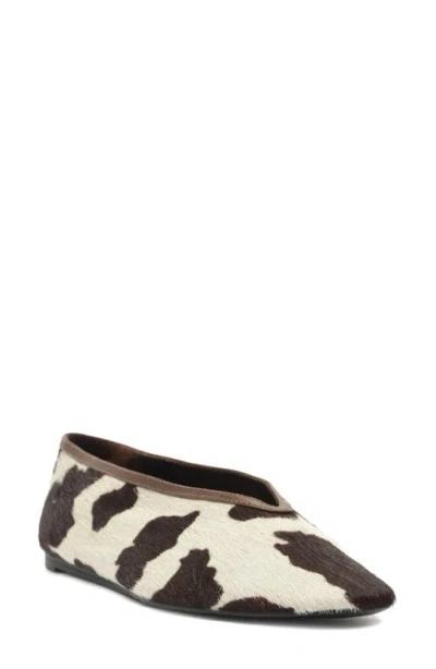 Schutz Courtney Genuine Calf Hair Flat In Brown