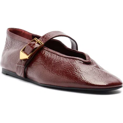 Schutz Courtney Patent Leather Mary Jane Flat In Red