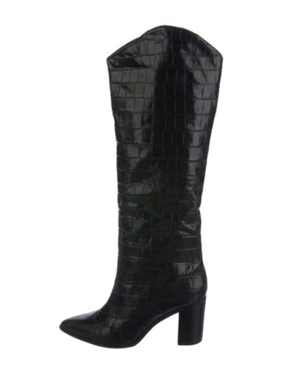 Pre-owned Schutz Crocodile Boots In Black