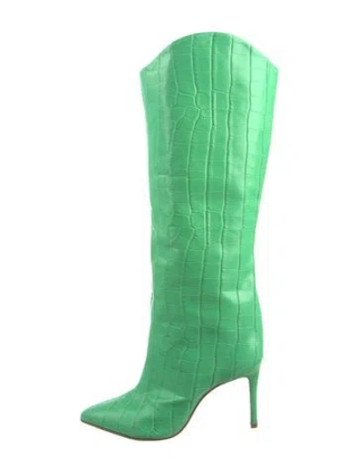 Pre-owned Schutz Crocodile Boots In Green