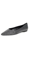 Schutz Lyla Glam Flats Black/crystal In Black/crystal