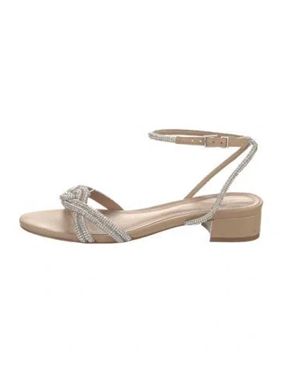 Pre-owned Schutz Crystal Embellishments Slingback Sandals