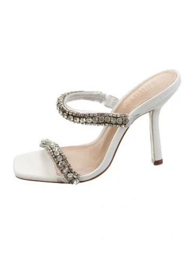 Pre-owned Schutz Crystal Sandals In White