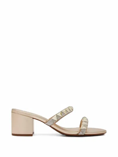 Schutz Crystal-embellished Studded Sandals In Purple