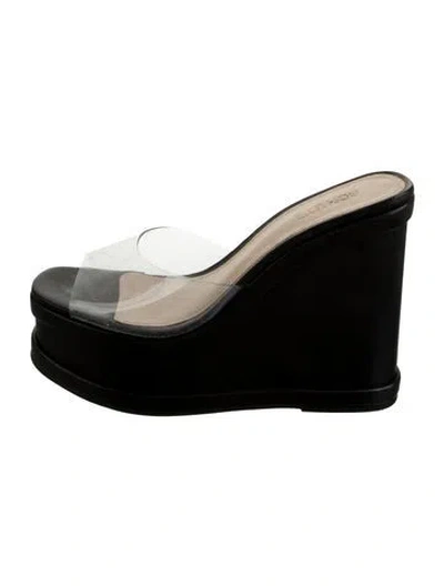 Pre-owned Schutz Dalle Lambskin Mules In Black