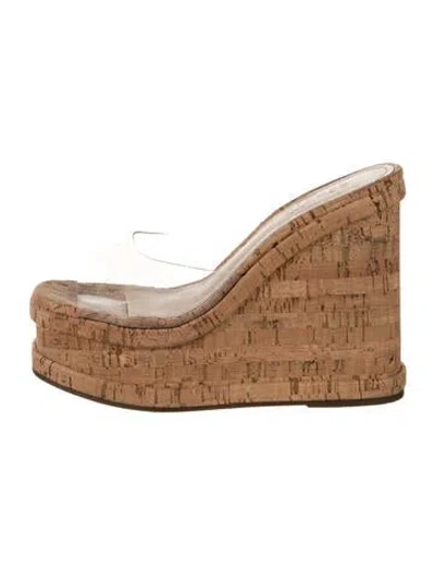Pre-owned Schutz Dalle Slides In Neutrals