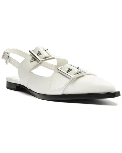 Schutz Darla Sling Leather Slingback Flat In White