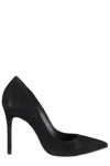 Schutz Pointed-toe Black Suede Pumps In Black