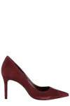 Schutz Burgundy Suede Pumps With Pointed Toe In Burgundy