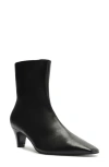 Schutz Dellia Leather Kitten Ankle Booties In Black
