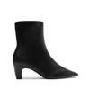 Schutz Dellia Leather Kitten Ankle Booties In Black