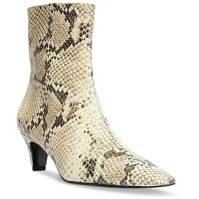 Schutz Dellia Womens Snake Print Leather Mid-calf Boots