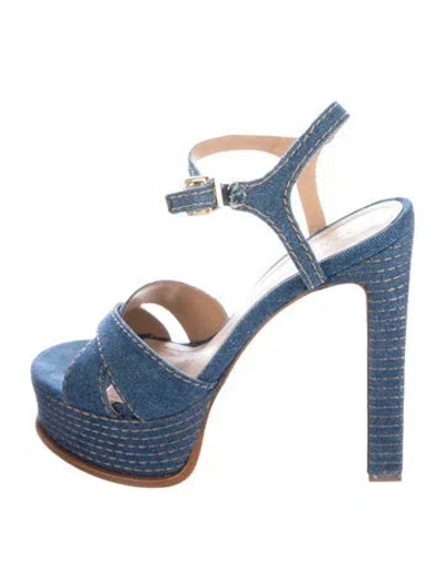 Pre-owned Schutz Denim Sandals In Blue