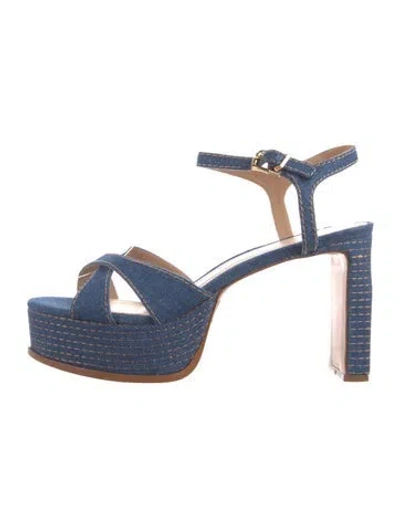 Pre-owned Schutz Denim Sandals In Blue