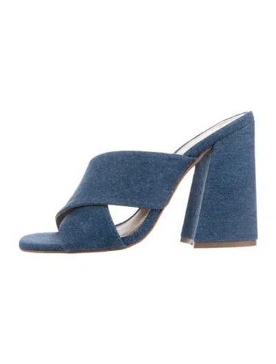 Pre-owned Schutz Denim Slides In Blue