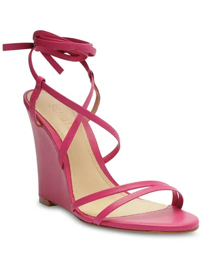 Schutz Deone Womens Leather Wedge Heels In Pink