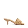 Schutz Dethalia Straw Raffia Sandal In Beige