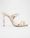 Schutz Diana Metallic Stiletto Slide Sandals In Platina