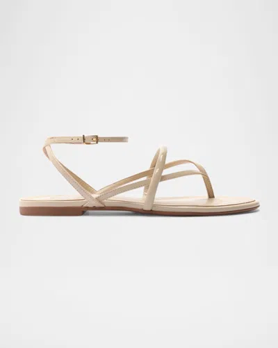 Schutz Diana Strappy Thong Flat Sandals In Beige