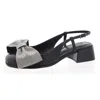 Schutz Dorothy Bow Womens Slip On Ankle Strap Slingback Sandals In Black