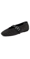 Schutz Eiza Shine Flats Black In Black
