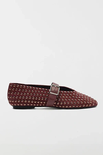 SCHUTZ EIZA STUDDED BALLET FLAT IN VINO, WOMEN'S AT URBAN OUTFITTERS