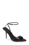 Schutz Elodie Ankle Strap Slide Sandal In Burgundy
