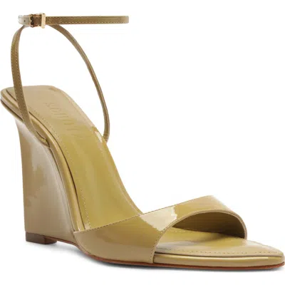 Schutz Elodie Ankle Strap Wedge Sandal In Brown