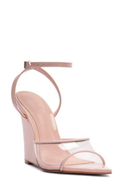 Schutz Elodie Ankle Strap Wedge Sandal In Pink