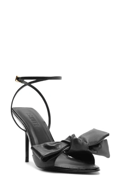 Schutz Elodie Bow Ankle Strap Sandal In Black
