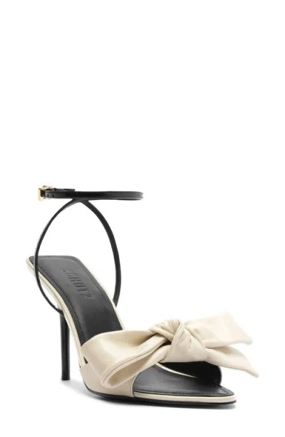 Schutz Elodie Bow Ankle Strap Sandal In White