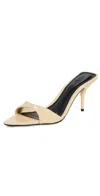Schutz Elodie Patent Stiletto Mule Sandals In Neutral