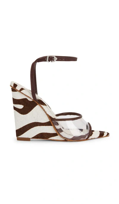 Schutz Elodie Vinyl Wedge Sandal In Brown
