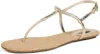 Schutz Elsha Metallic T-strap Flat Sandals In Nude