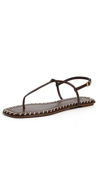 Schutz Elsha Sewing Sandals Chestnut Brown