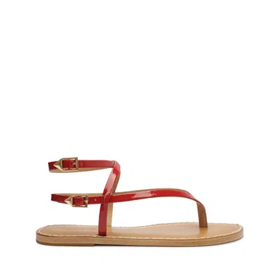 Schutz Elsie Patent Leather Sandal In Club Red