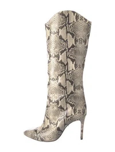 Pre-owned Schutz Embossed Leather Animal Print Boots