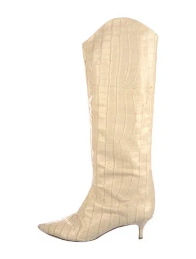 Pre-owned Schutz Embossed Leather Boots In Neutral