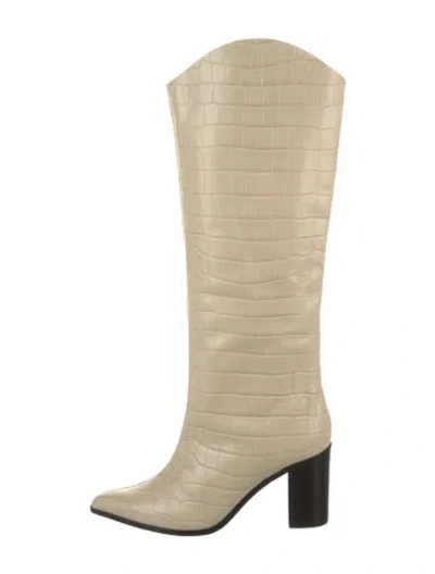 Pre-owned Schutz Embossed Leather Boots In Neutral