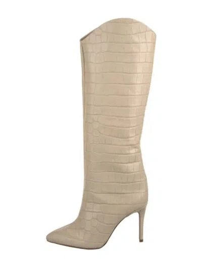 Pre-owned Schutz Embossed Leather Boots In Neutral