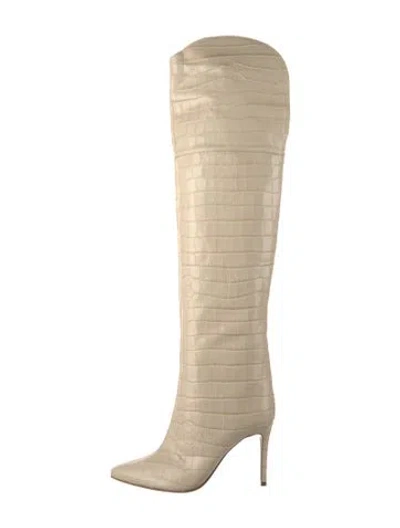 Pre-owned Schutz Embossed Leather Boots In Neutral