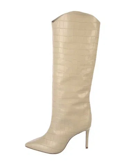 Pre-owned Schutz Embossed Leather Boots In Neutral