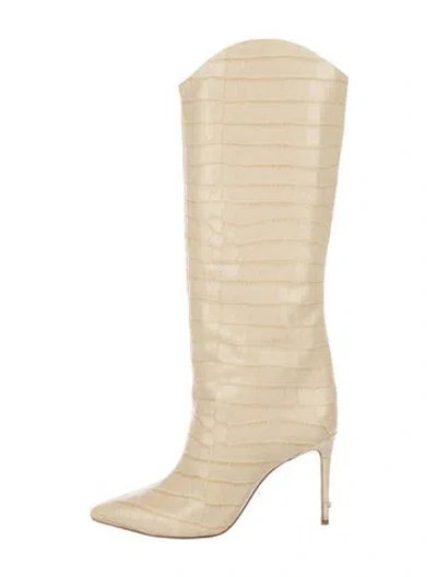 Pre-owned Schutz Embossed Leather Boots In Neutral
