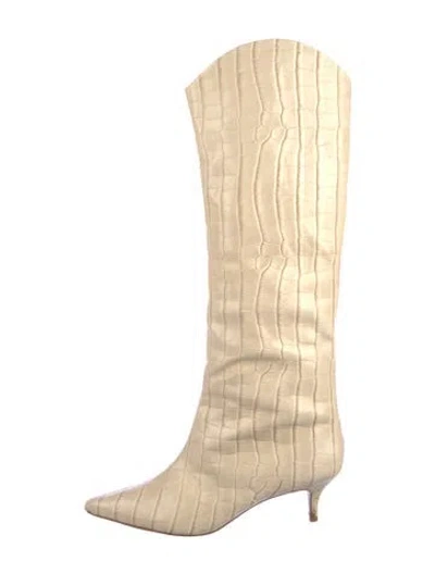 Pre-owned Schutz Embossed Leather Boots In Neutral